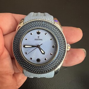 Fine Festina Stainless Steel Purple Quartz Watch