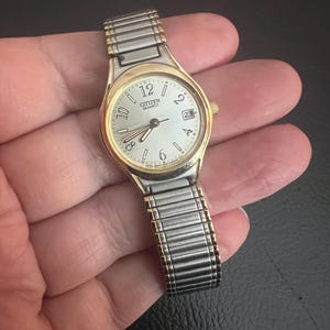 Vintage Citizen Silver and Gold Tone Date Watch