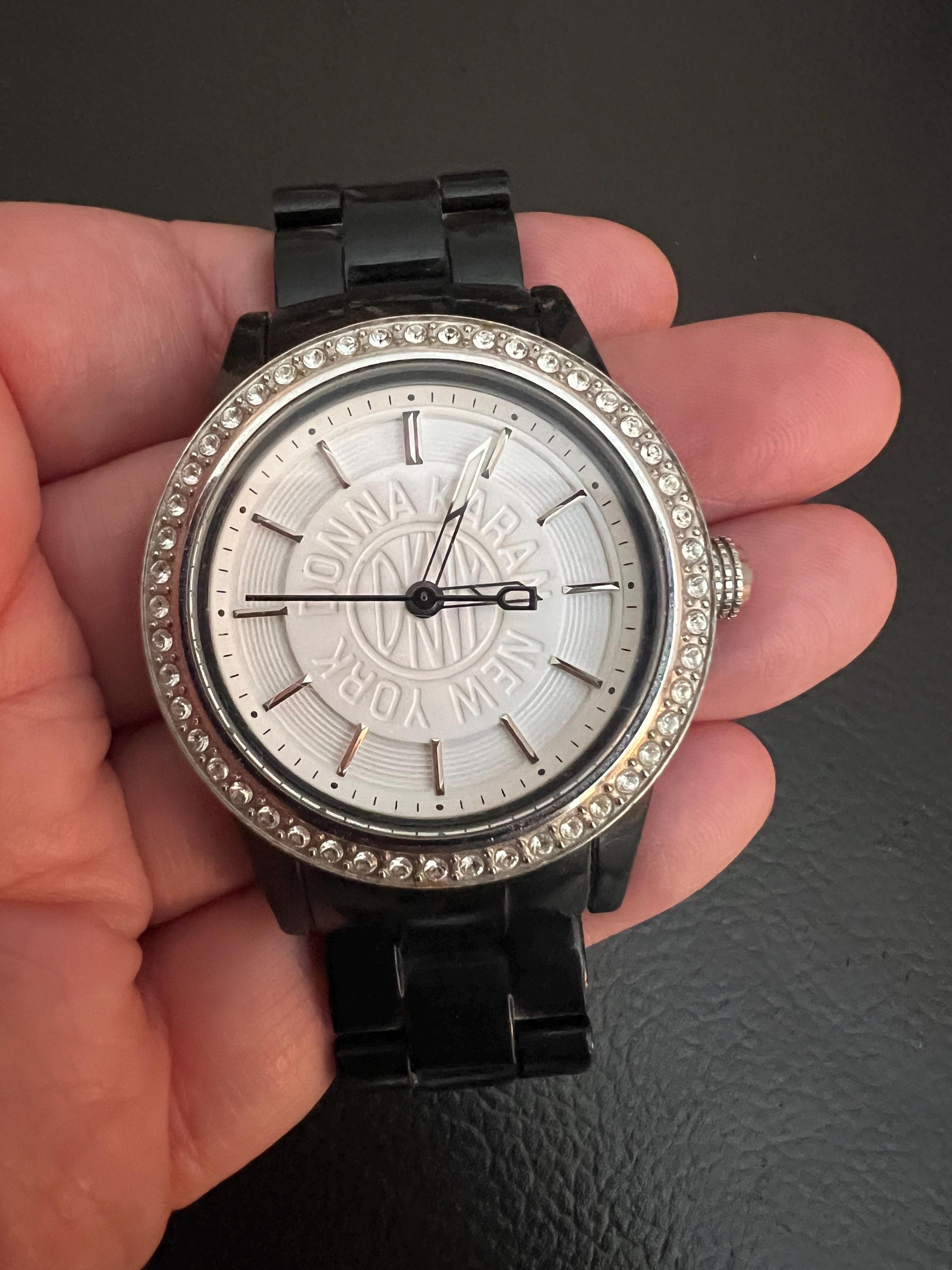 Fine DKNY Silver Tone Stone Set Wristwatch - Etsy