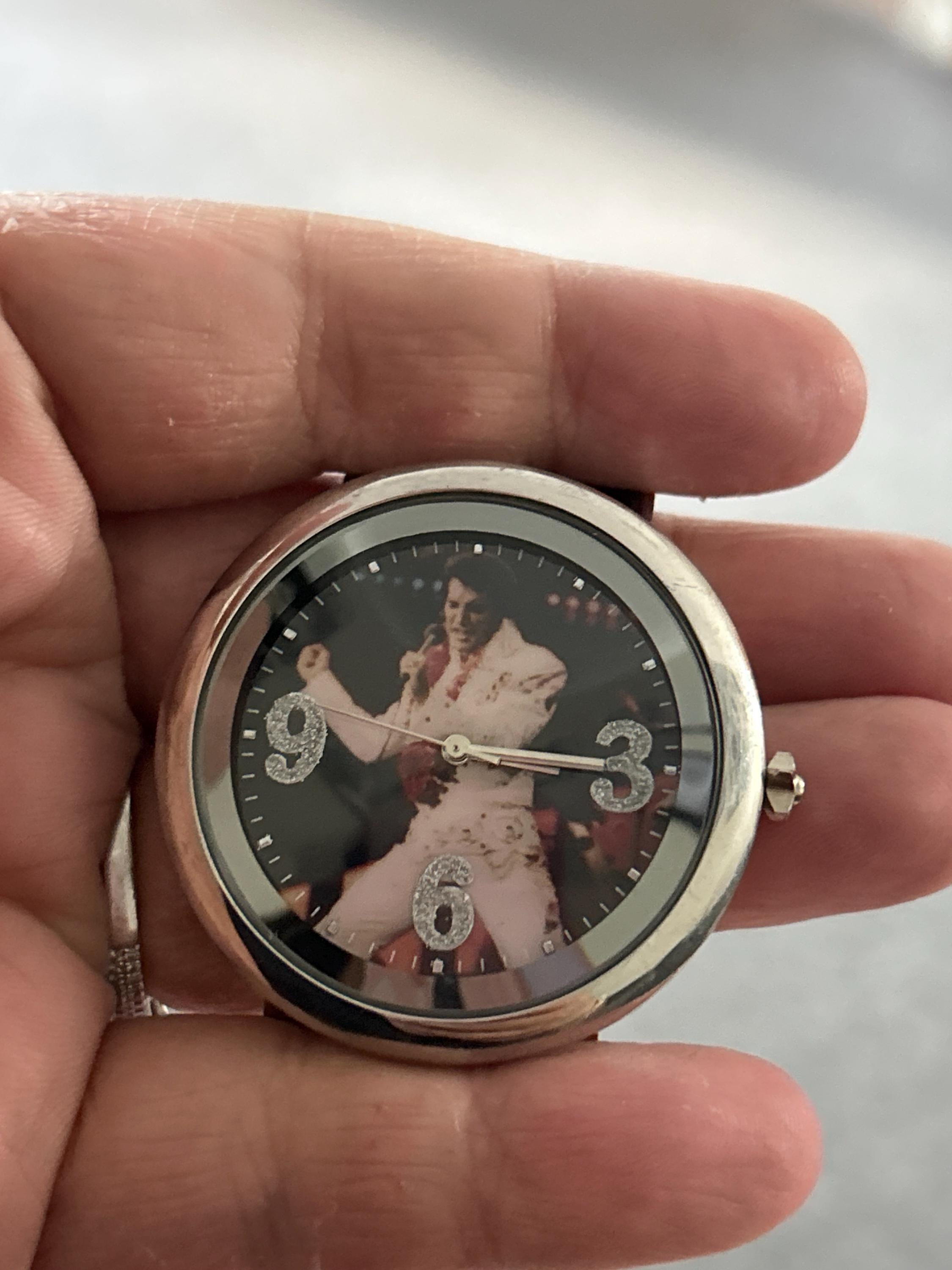 Fine Silver Tone Elvis Presley Ladies Bangle Watch - Etsy display picture 1