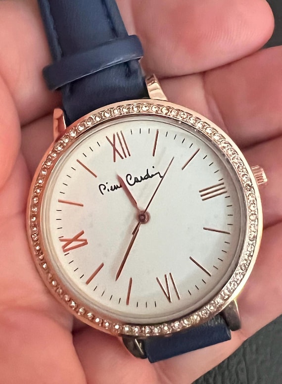 Pierre Cardin Rose Gold Watch With Navy Band Pierre Cardin Ladies
