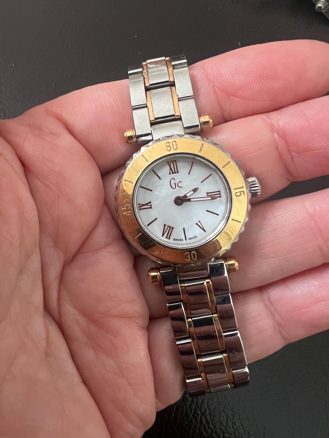 Vintage Goldtone and Silvertone Watch With Mother Of Pearl Face And Date Citizen Women main image 2