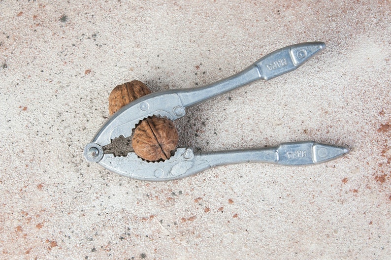 Old aluminum nut cracking tool vintage walnut cracker Etsy