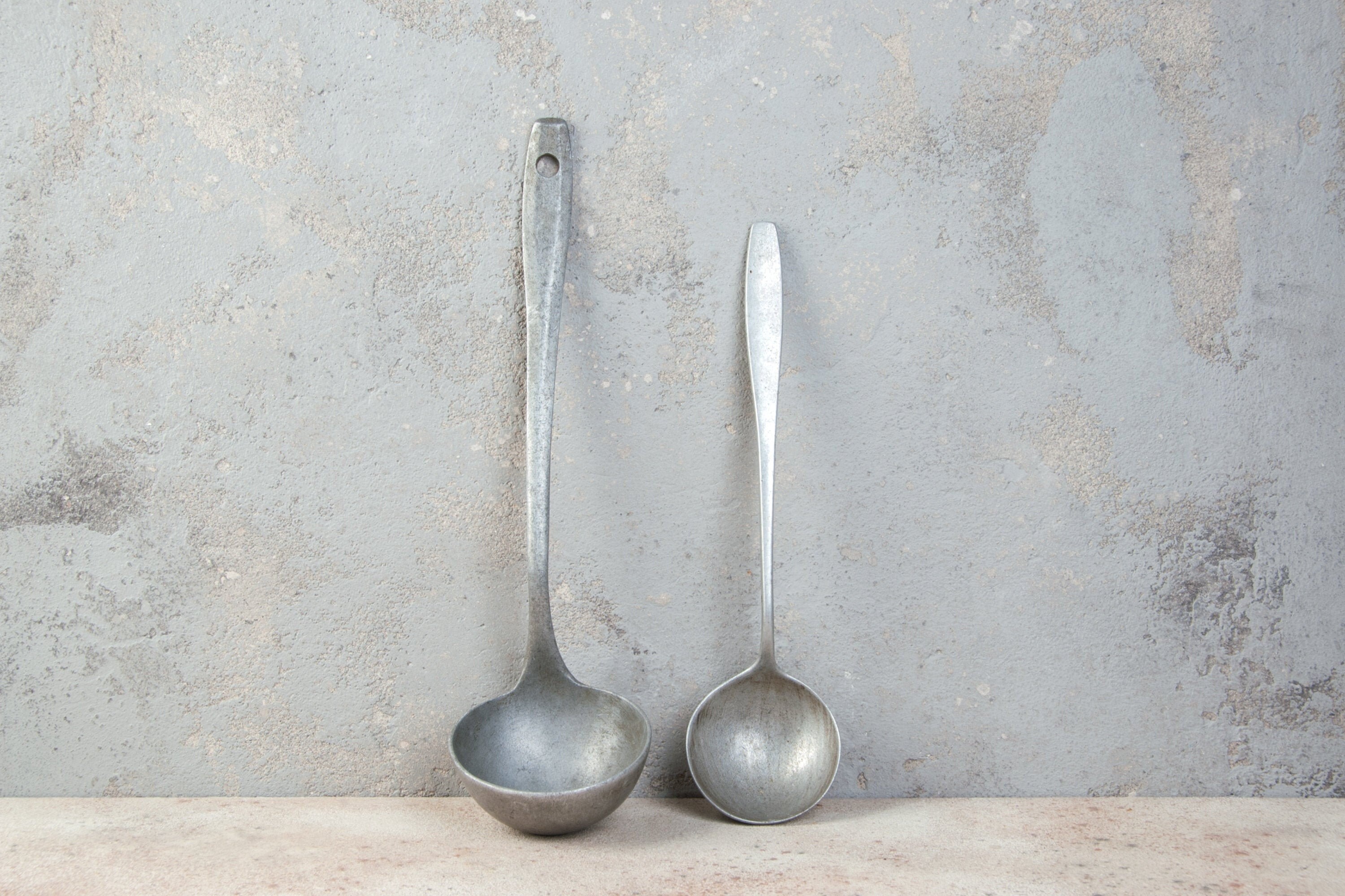 Vintage aluminum ladle Set of 2 ladles Old metal ladles Etsy