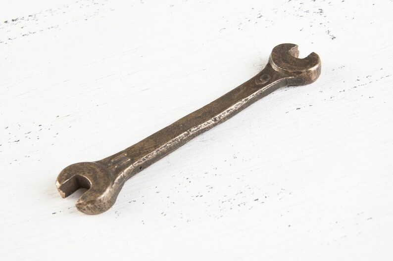 Vintage adjustable wrench Bronze wrench key Brass farmhouse decor Industrial decor