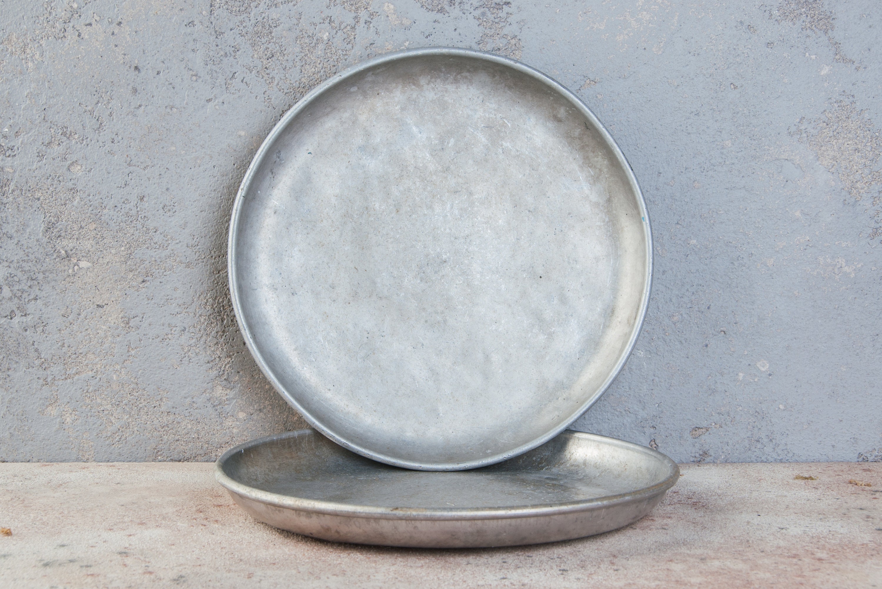 Vintage metal plates weigh scale plates aluminum tray set Etsy