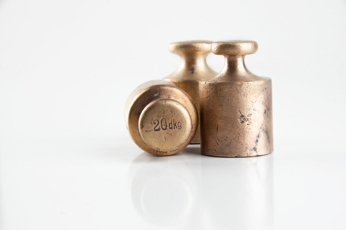 Antique brass weights 200 grams Bronze weights Set of 3 Etsy