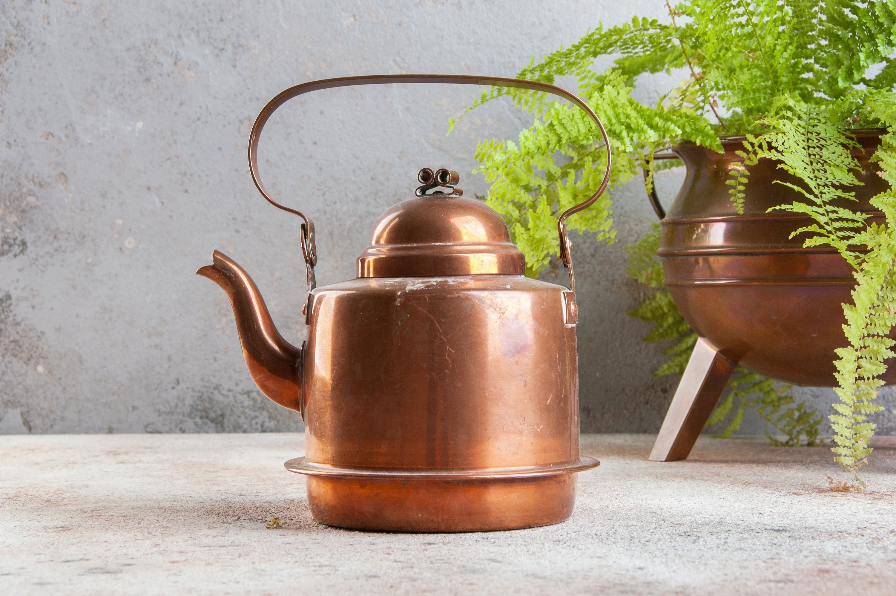 Vintage copper tea kettle Old copper tea pot Food photography Etsy