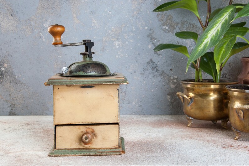food photography props vintage coffee mill vintage coffee grinder kitchen decor metal wood coffee grinder Old coffee grinder