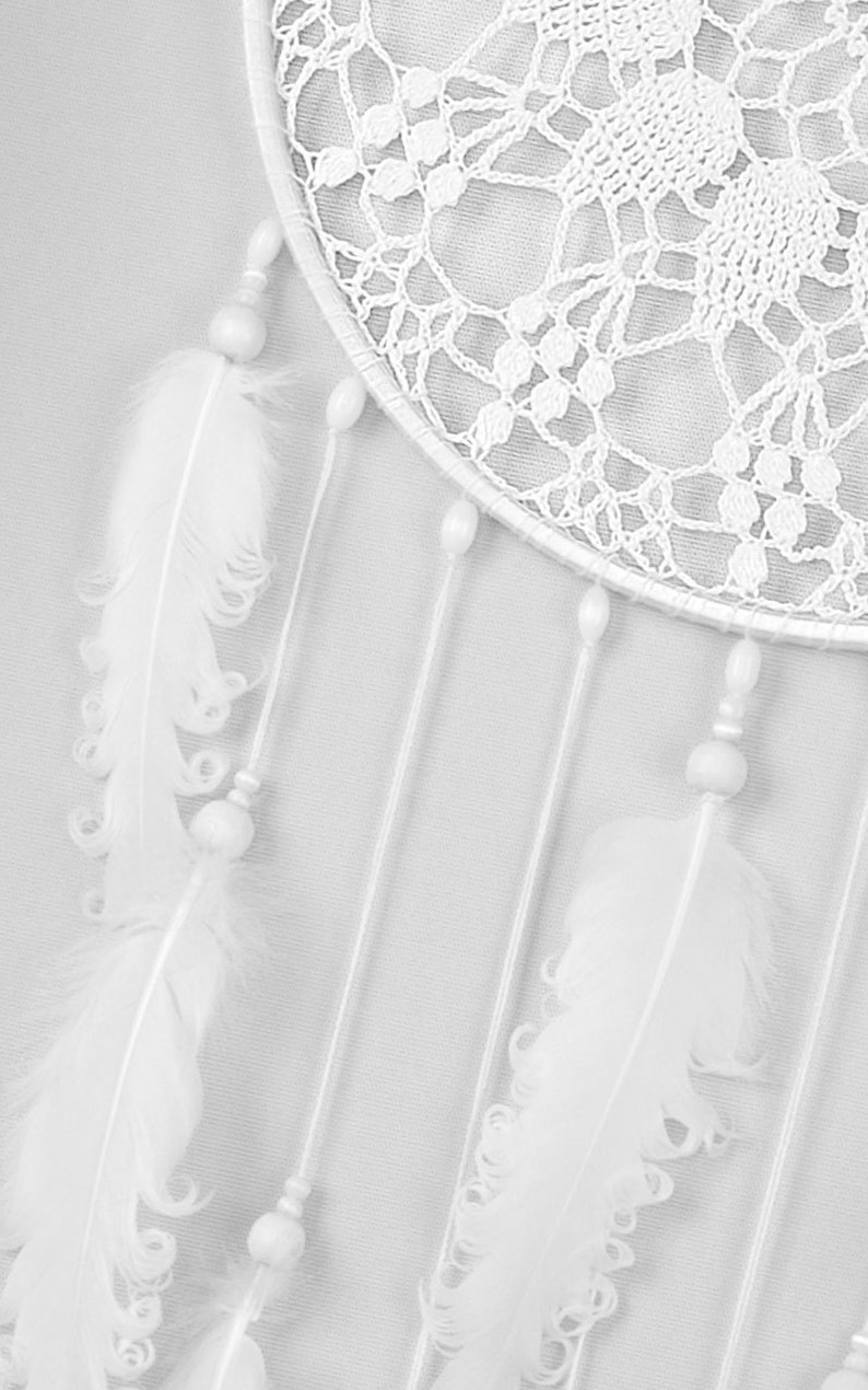 White Dream Catcher grote Dreamcatcher gehaakt kleedje Etsy