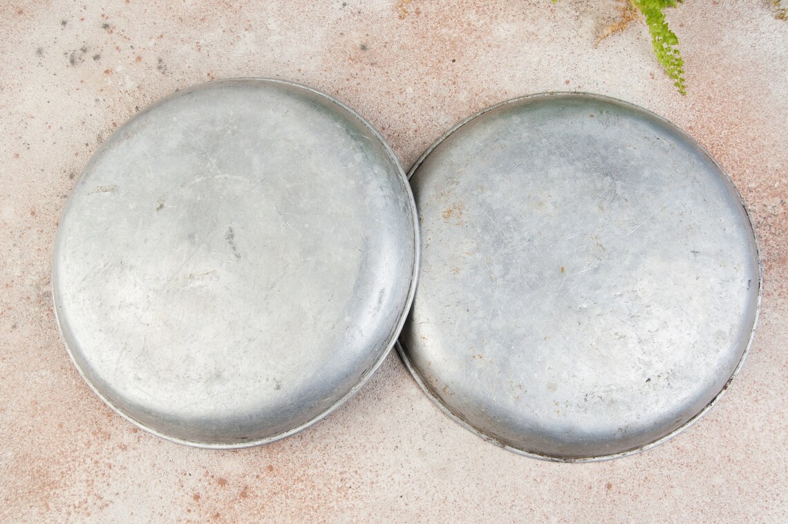 Vintage metal plates weigh scale plates aluminum tray set Etsy