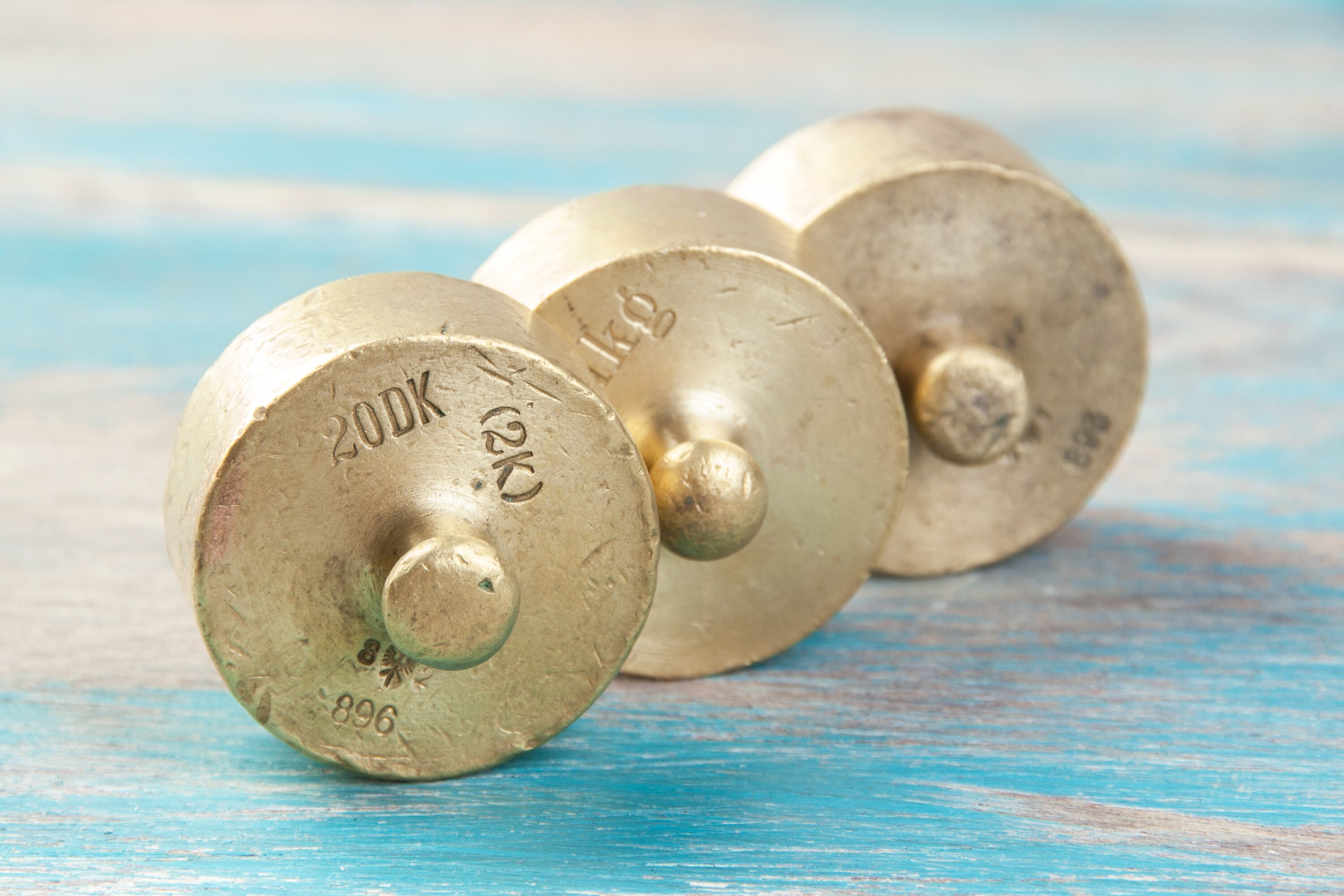Antique brass weights 200 grams Bronze weights Set of 3 Etsy
