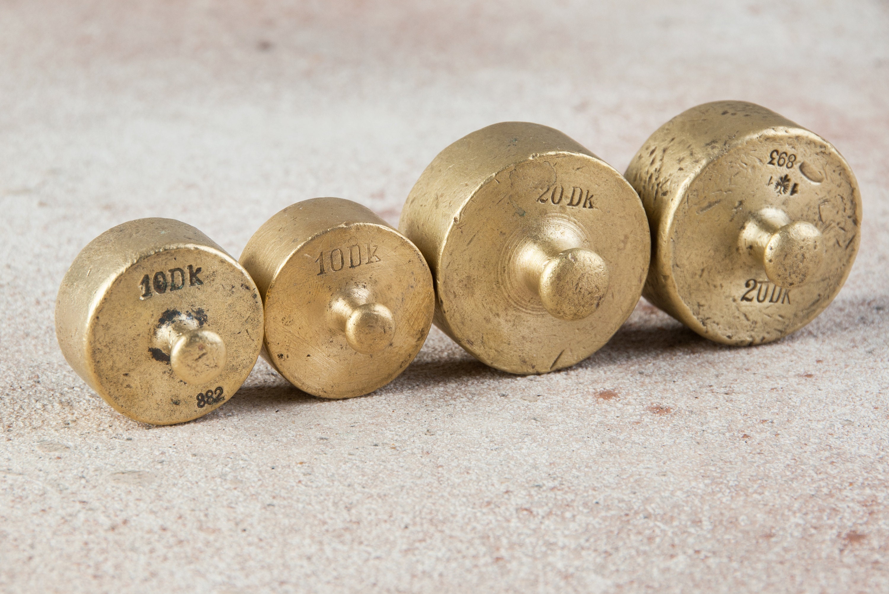 Antique brass weights 100200 grams bronze weights set of 4 Etsy