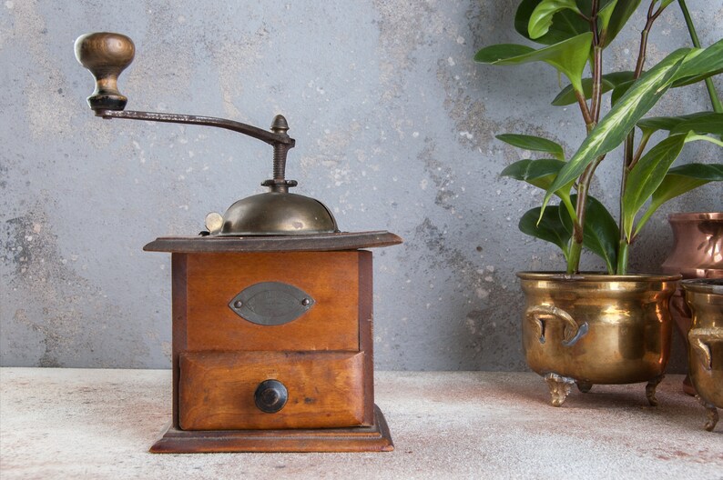 food photography props vintage coffee mill wood metal coffee grinder vintage coffee grinder kitchen decor Old coffee grinder