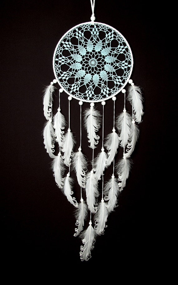 Large Light Blue White Dream Catcher Wedding Decor Nursery ...