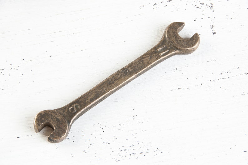 Vintage adjustable wrench Bronze wrench key Brass farmhouse decor Industrial decor