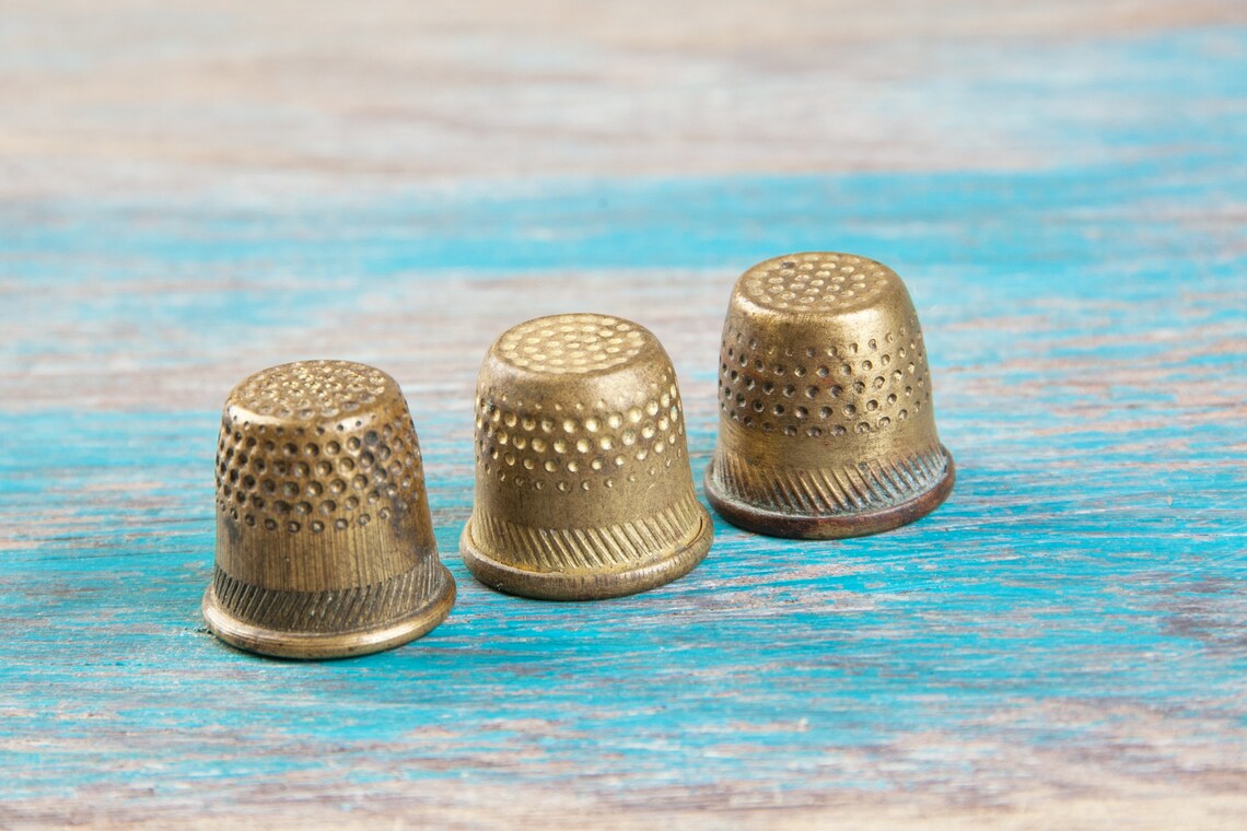 Antique brass thimbles vintage brass collectible thimble old Etsy