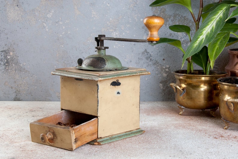 food photography props vintage coffee mill vintage coffee grinder kitchen decor metal wood coffee grinder Old coffee grinder