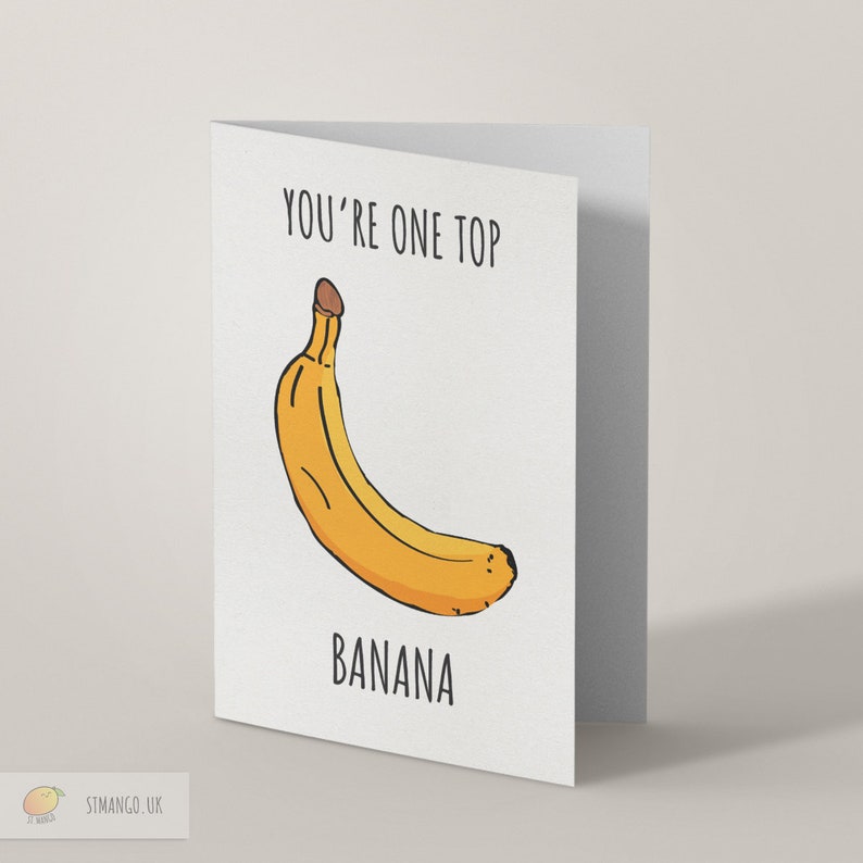 Top Banana Punny Card Congratulations Card Exam Card Food Pun Banana Card Clever Card You Did It Card For Friend Clever