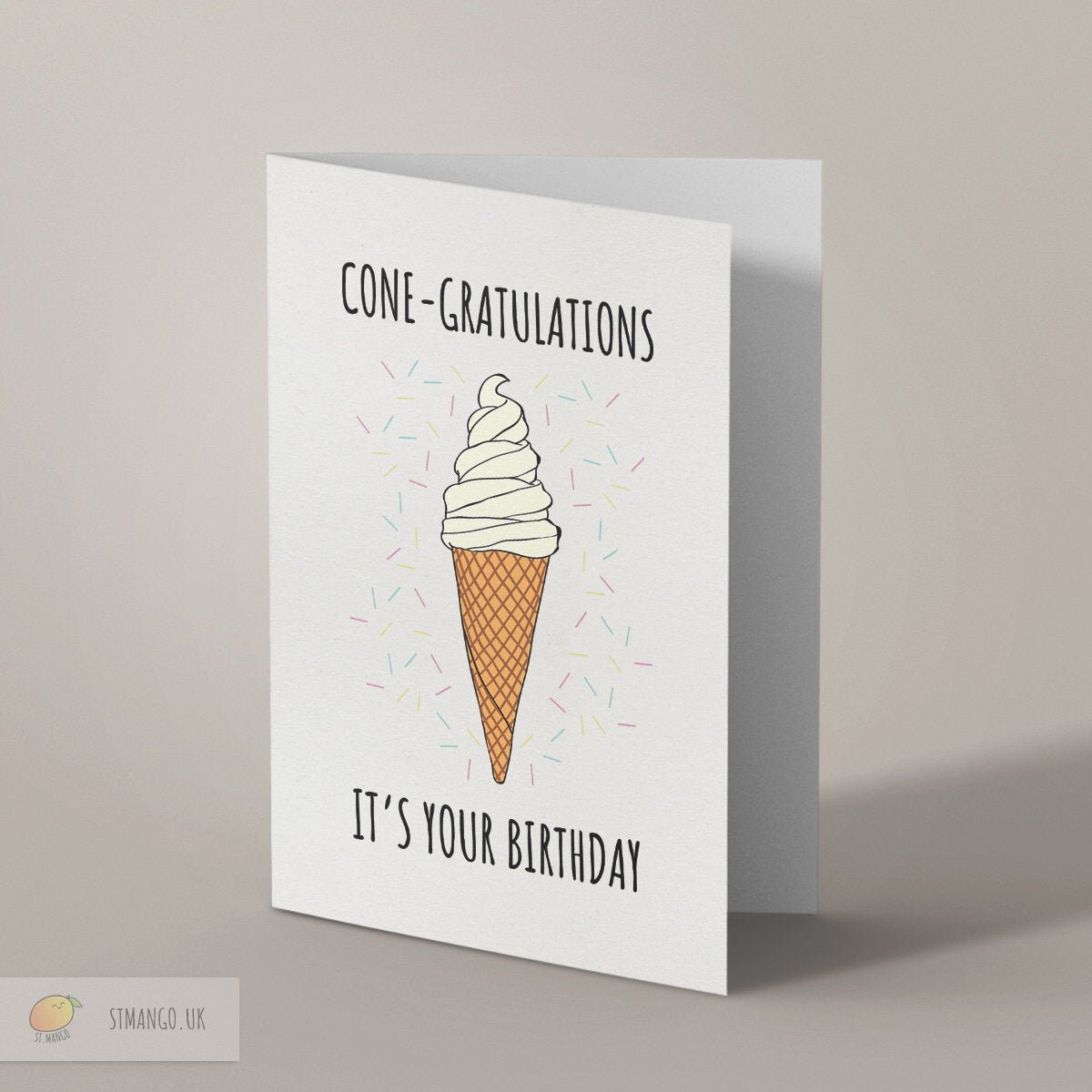 Card Ice Cream / Birthday Card / Food Puns / Pun Cards / Etsy