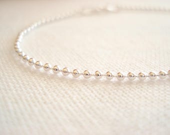 Sterling silver Italian Ball Bead Bracelet...Tiny Ball Stackable Layering Bracelet, Sorority gift, bridesmaid gift, simple everyday jewelry