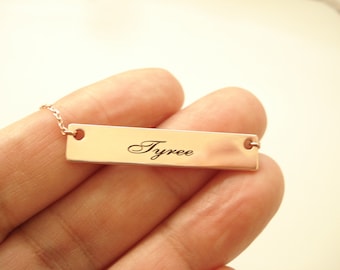 Personalized Bar Necklace...14 kt. Gold fill, 14 kt. Rose Gold fill or Sterling silver engraved, Sorority gift, monogram, bridesmaid gift