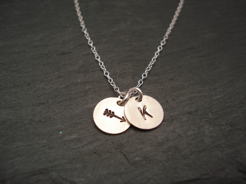 Sterling silver Personalized Initial circle disc Necklace...Follow your Heart layering bridesmaid gift simple everyday Anniversary