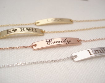 Personalized Bracelet...Engraved Bar, Gold, Rose gold, Silver, sorority, best friend gift, wedding, bridesmaid gift