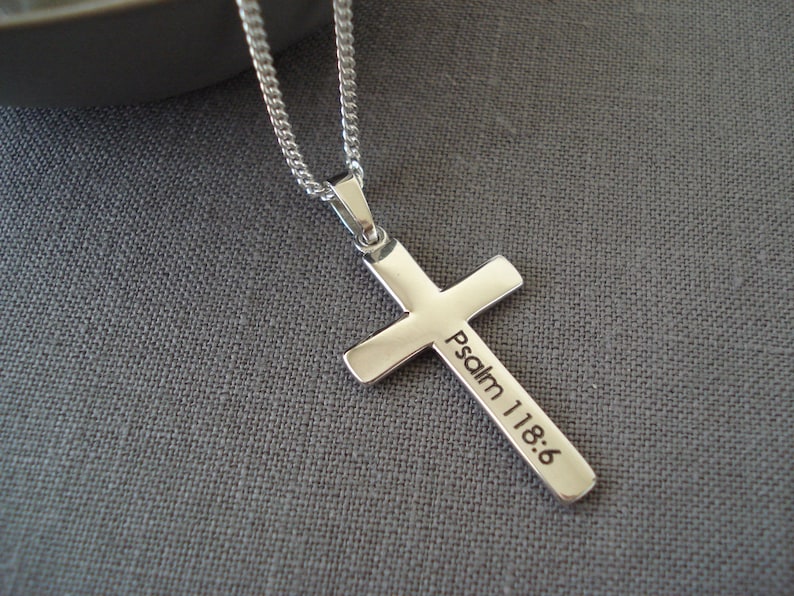 Personalized Sterling Silver Cross Necklace....925 Thin or Etsy