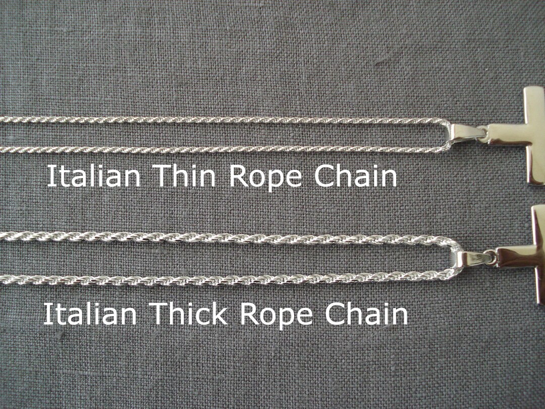 Italian Rope Chain Types Sterling Silver Chain...italian Rope Chain, .925 Solid Sterling Silver ...