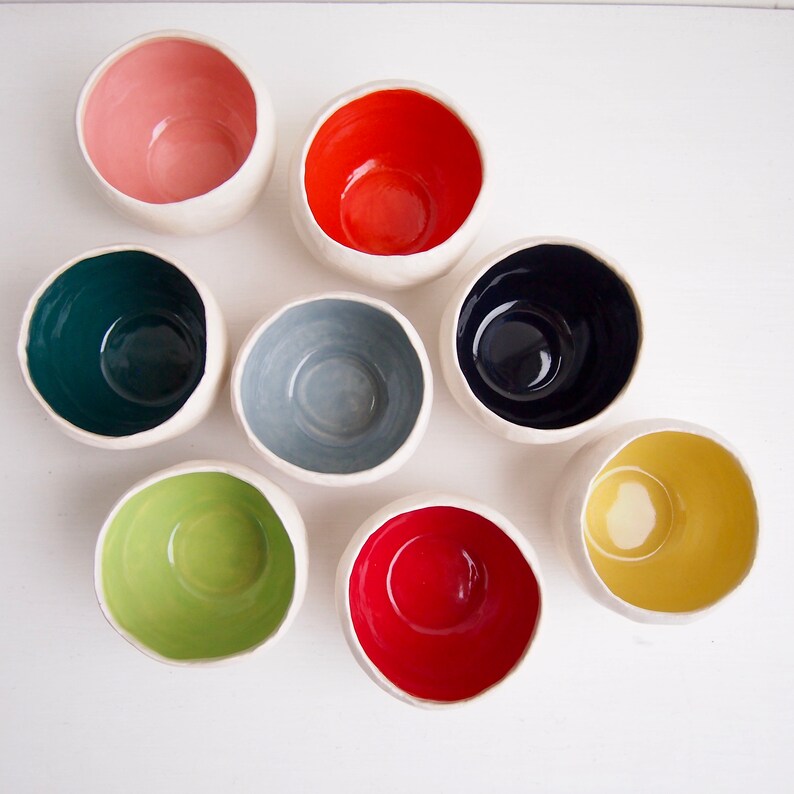 Round colourful ceramic ring bowls ring dish ceramic bowl Etsy