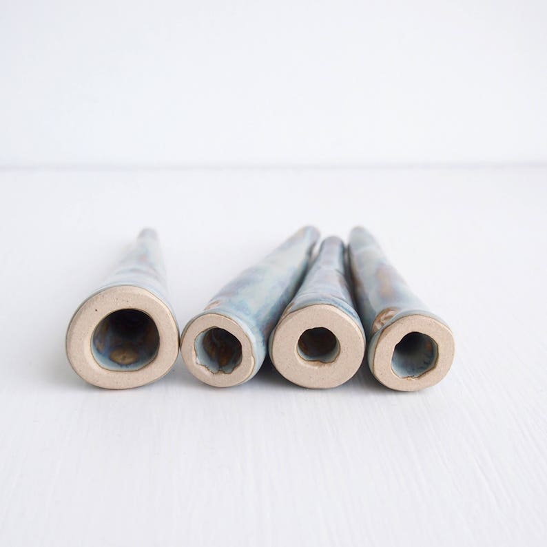 pottery ring holder ceramic ring display Handmade bluebrown glossy ceramic ring cone jewellery display blue brown ceramic ring holder