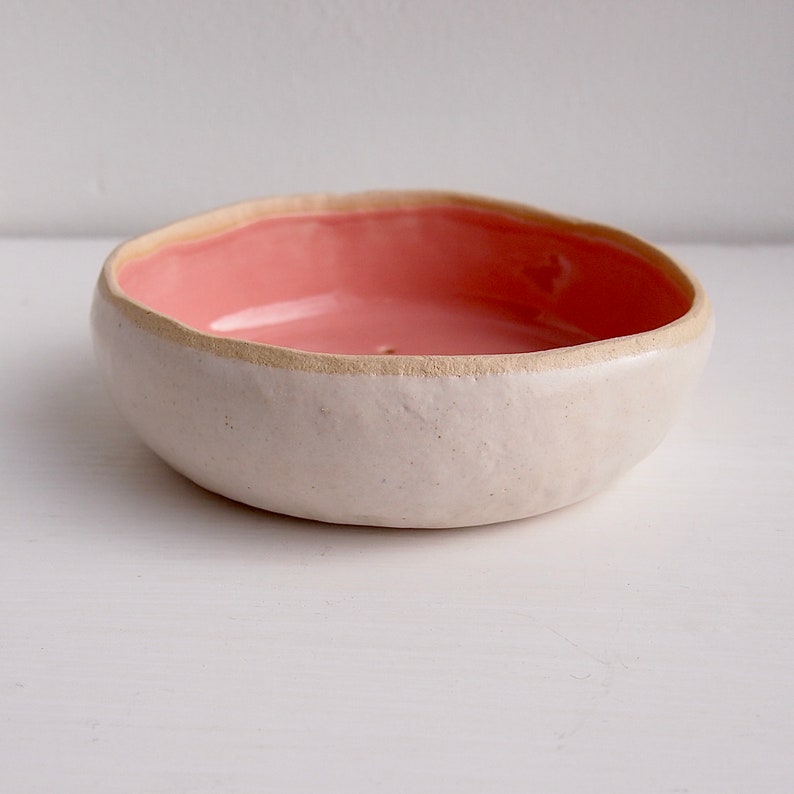 Handmade Pink and White Round Ceramic Soap Dish Pastel Pink Etsy