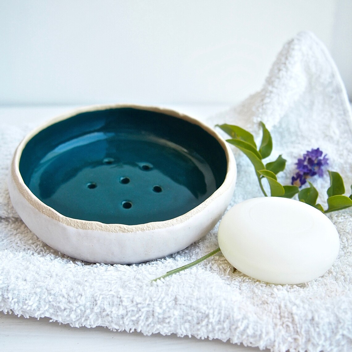 Handmade Teal Green Ceramic Soap Dish Soap Dish Teal Soap Etsy