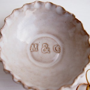 Ceramic Initials Jewelry Tray Ring Dish With Personalized A-Monogrammed