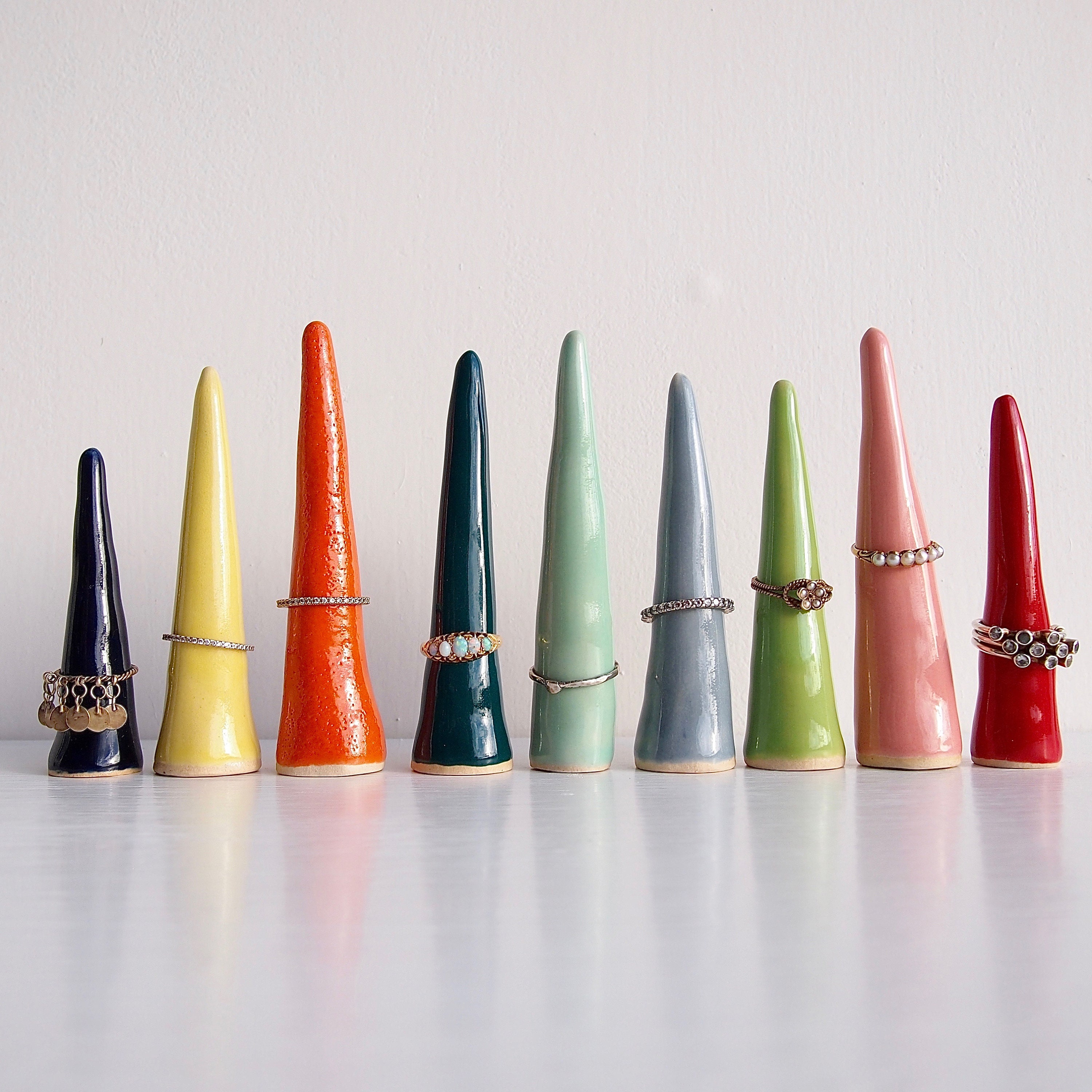 Ceramic Glossy Purple Ring Cones Purple Pottery Ring Cones Etsy