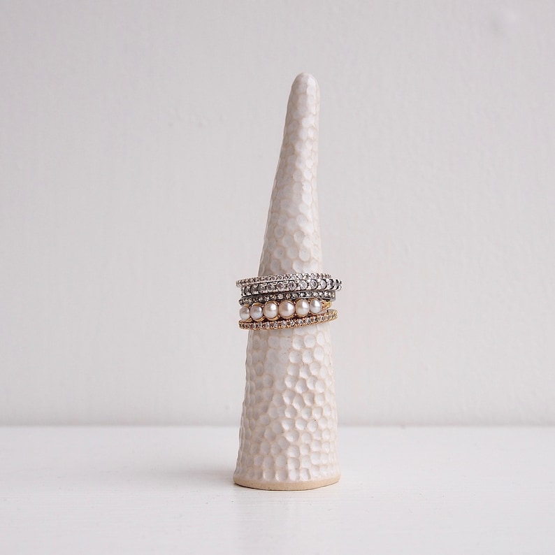 White Handmade Ceramic Ring Cones Jewellery Storage Ring Etsy Australia