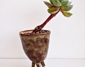 SOLD OUT Brown handmade tripod ceramic planter, planter, pottery planter, plant pot, tripod planter, cactus planter, unique planter, planter