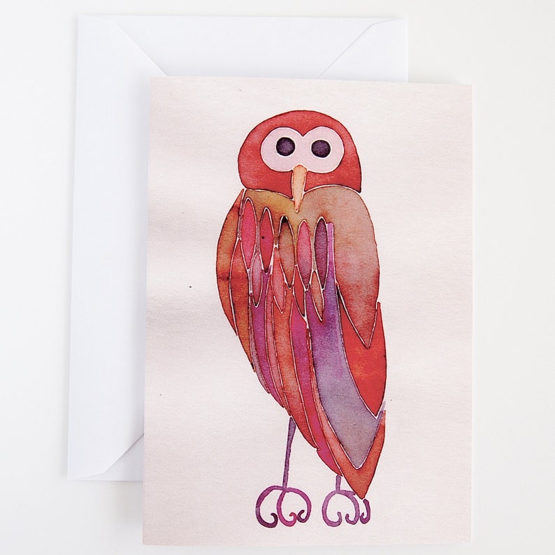 Brown owl birthday card, owl birthday card, bird birthday card , owl lover card, birthday card her, owl birthday card, greeting card, card image 1