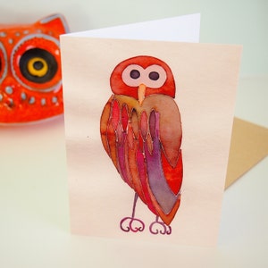 Brown owl birthday card, owl birthday card, bird birthday card , owl lover card, birthday card her, owl birthday card, greeting card, card image 2