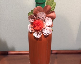 Decorated Autumn  Wine Bottles