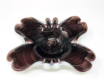 C1950s FRATELLI TOSO Murano Cased Glass Biomorphic "Butterfly" Dish | Ashtray | Bowl