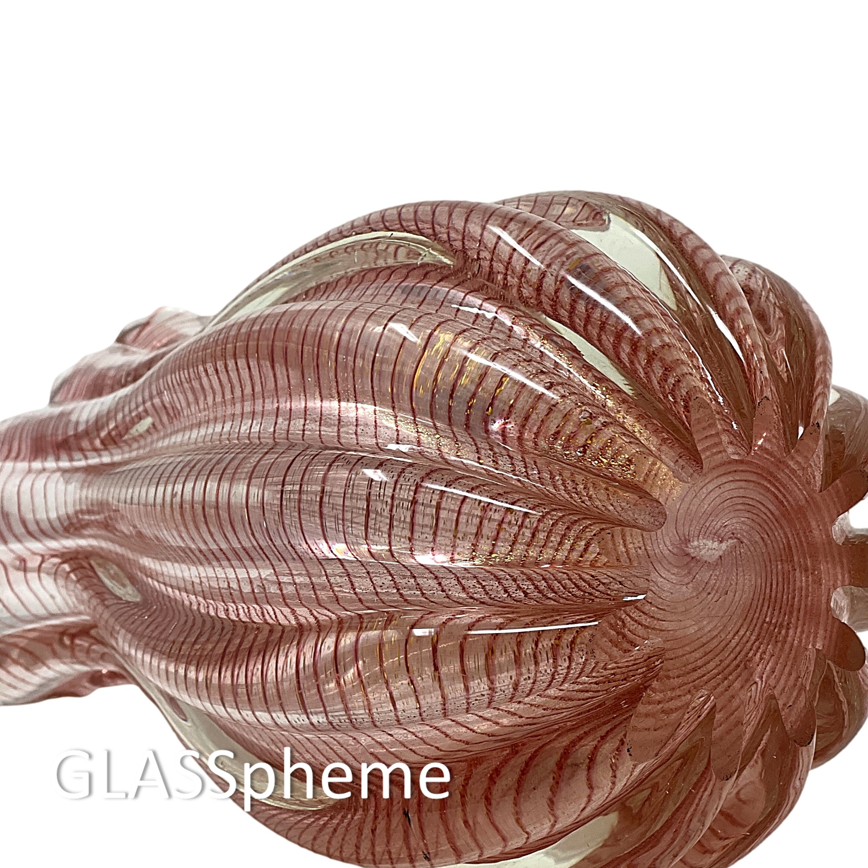 C.1950's 11 Barovier & Toso MURANO Pink ZEBRATO Gold Flecks C.1950's 11 Barovier & Toso MURANO Pink ZEBRATO Gold Flecks