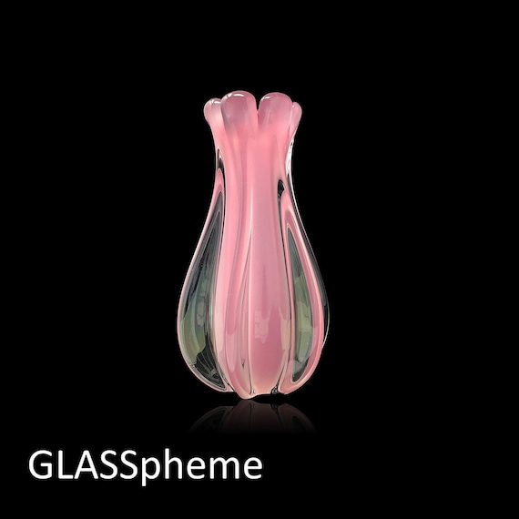 MAGNIFICENT MURANO Pink Opalino | Opalescent Glass Vase by Luigi Onesto | Oball