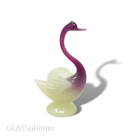 LARGE Archimede SEGUSO MURANO Purple Alabastro Glass Bird | Swan Sculpture - Documented