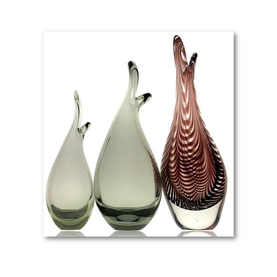 C 1950s HOLMEGAARD Per Lutkin Beak Vase Trio