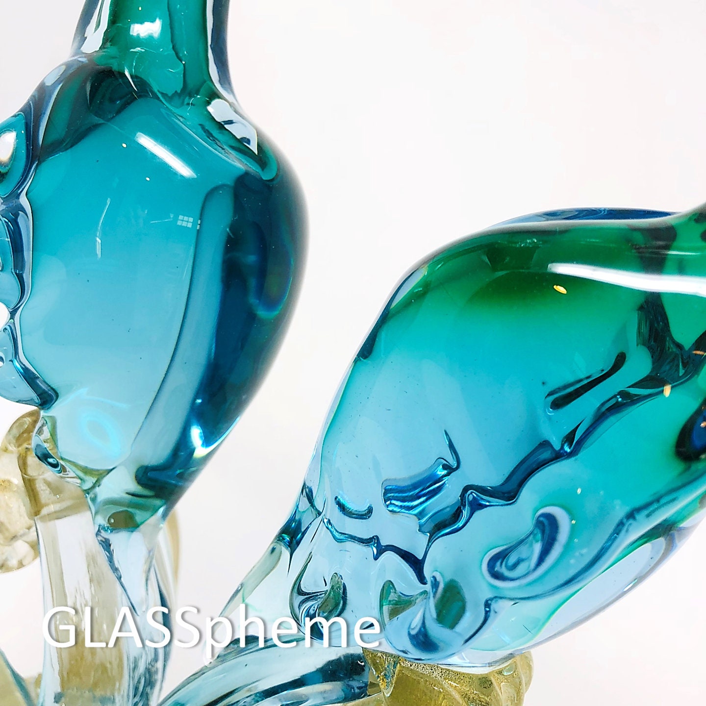 glass love birds figurines