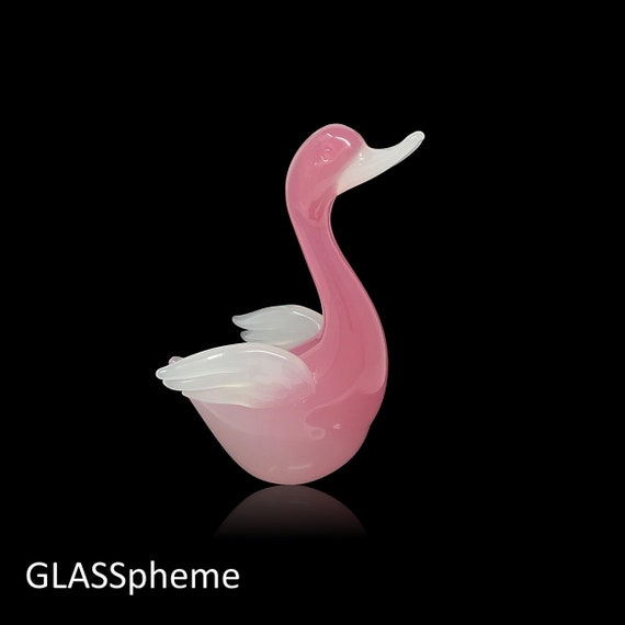 Archimede SEGUSO MURANO Pink Alabastro Glass Bird | Duck Sculpture | Figurine