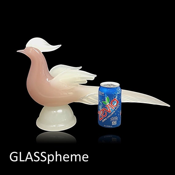 Miraculous SEGUSO MURANO ALABASTRO Glass Bird | Cockeral | Pheasant - Minty