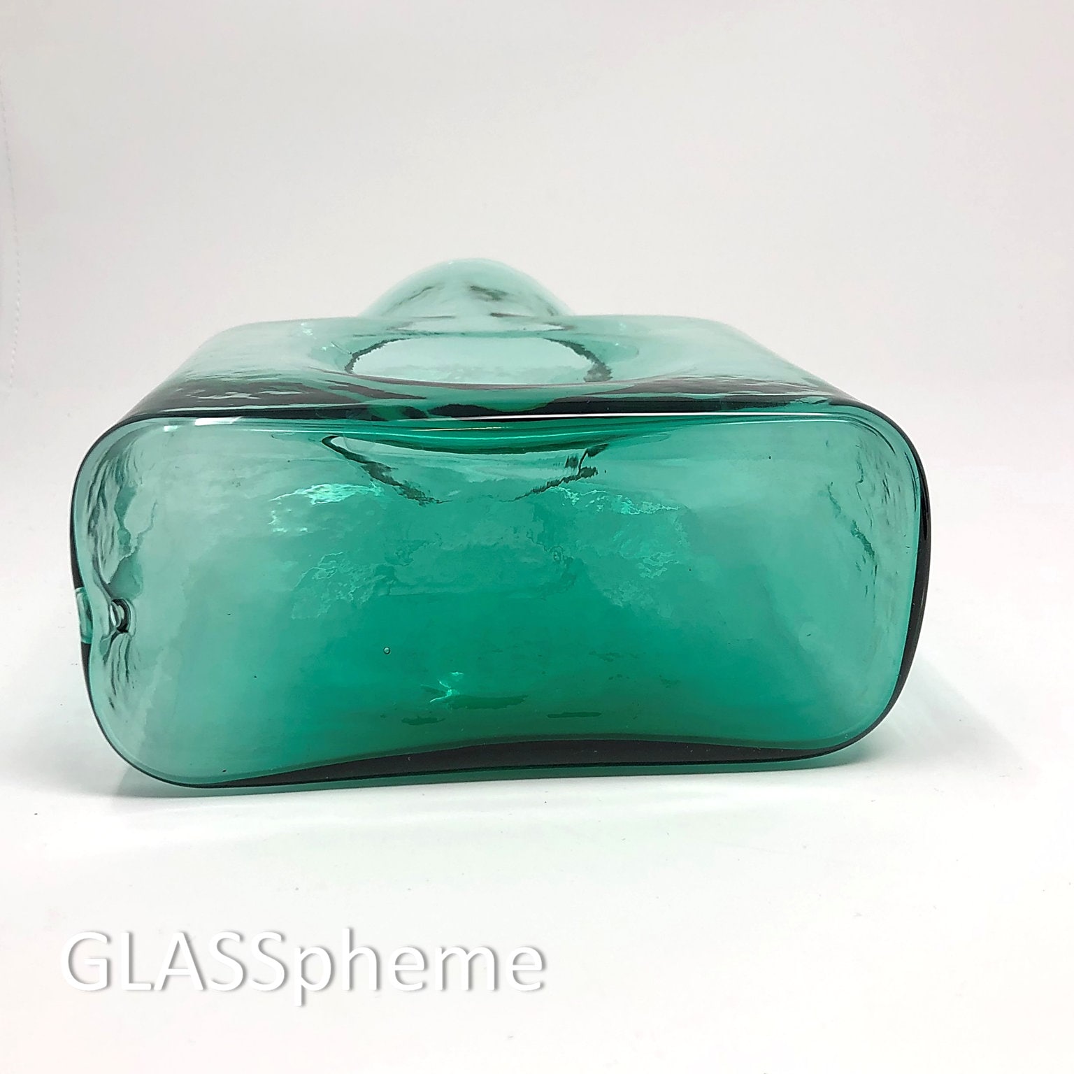 BLENKO 384 Textured Glass Carafe Water Bottle Decanter in SEA GREEN